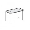 Tavolino in vetro retrolaccato dim. cm 120x60x74,5h Serie VERTIGO