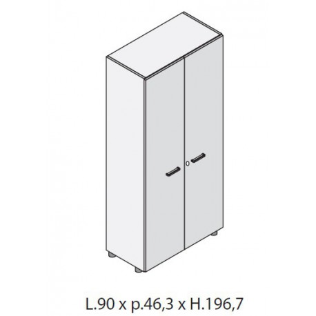 Mobile alto con 2 ante in legno L.90 cm