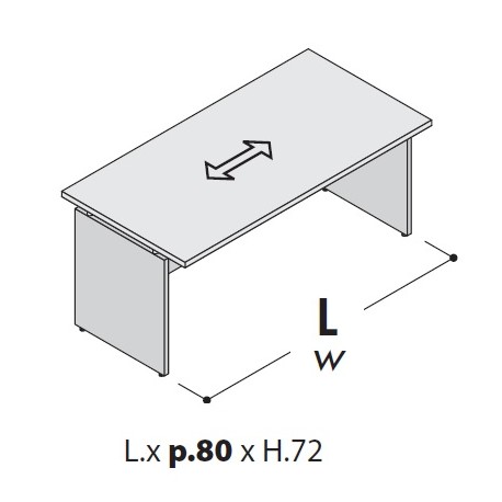 Scrivania per bancone lungh. cm 120-140-160-180