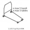 Carrello per tavoli con gambe pieghevoli