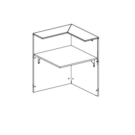 Modulo bancone raccordo 90° a 2 vie dim. cm 84x84x112,5h