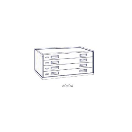 Portadisegni orizzontale a 4 cassetti formato A0 - 137x95x57h