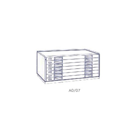 Portadisegni orizzontale a 7 cassetti formato A0 - 137x95x57h