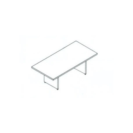 Tavolo riunione piano rettangolare, struttura in legno a croce