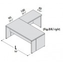 Scrivania direzionale con allungo cm 100 - DX o SX