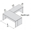 Scrivania direzionale con allungo cm 140 - DX o SX