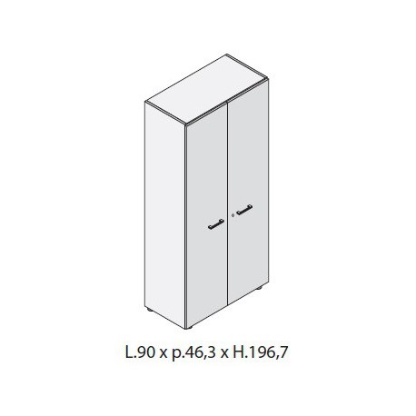 Mobile alto con 2 ante in legno L.90 cm